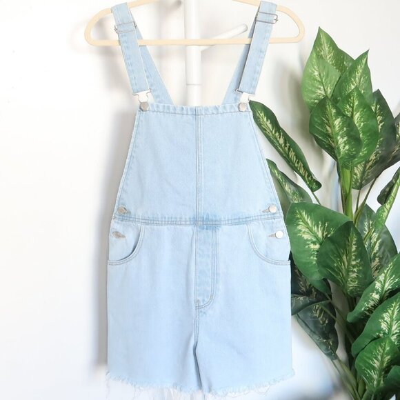 ROLLA'S Light Blue Denim Jean Organic Mirage High Rise Short Overalls Shortalls - Picture 6 of 11